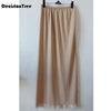 Women Half Slip Satin Trim Maxi Lace Underskirt