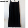 Women Half Slip Satin Trim Maxi Lace Underskirt