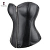 Punk Style Push Up Faux Leather Corset With Zip